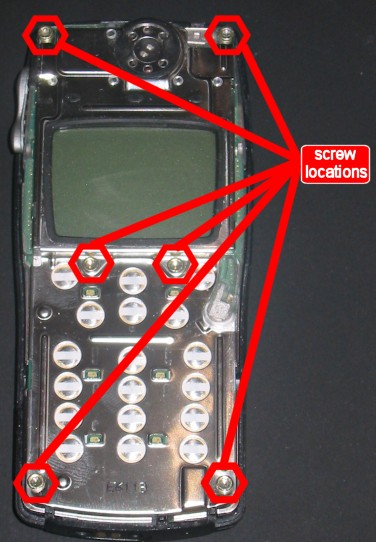 Removing the screws securing screen to circuit board